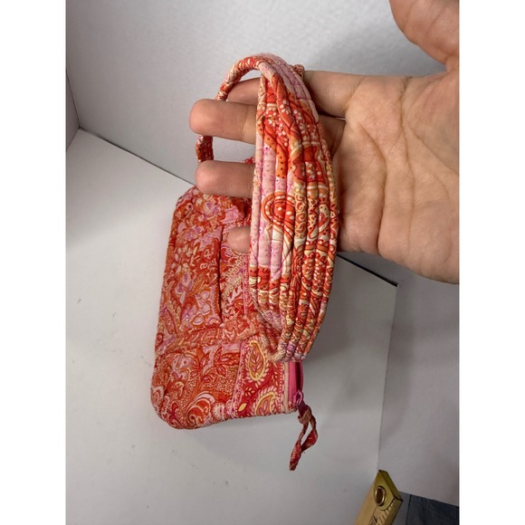 Vera Bradley Paisley Tote Bag Pink Orange Yellow Zip Top Shoulder Purse - Picture 3 of 7
